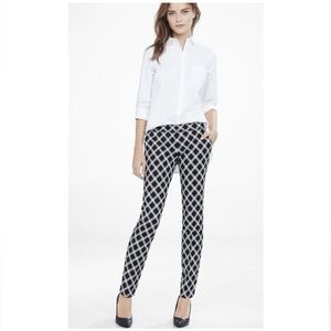Express Black & White Plaid Skinny Pants